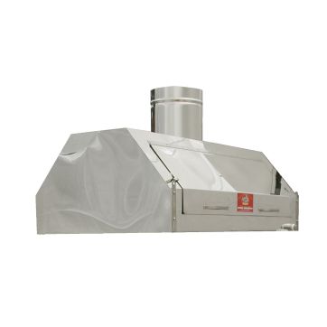 Closed hood for flue pan 