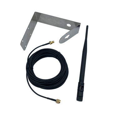 H2O Monitoring gateway antenna deportation kit, including 20' wire & stainless steel antenna bracket