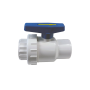 White PVC SCH40 union ball valve - 1" glued