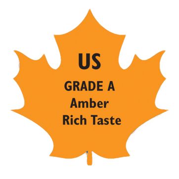 Maple leaf shaped label (roll) - US Grade A Amber-Rich