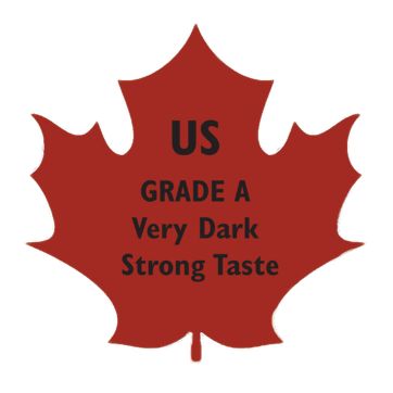 Maple leaf shaped label (roll) - US Grade A Very Dark-Strong