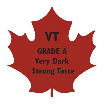 Maple leaf shaped label (roll) - VT Grade A Very Dark-Strong