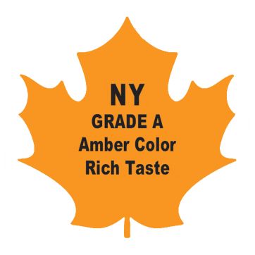 Maple leaf shaped label (roll) - NY Grade A Amber-Rich