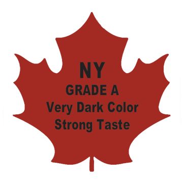 Maple leaf shaped label (roll) - NY Grade A Very Dark-Strong