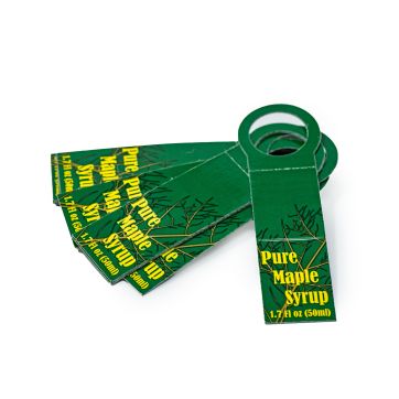 Label neck maple leaf green (50/pk) - Nip bottle only