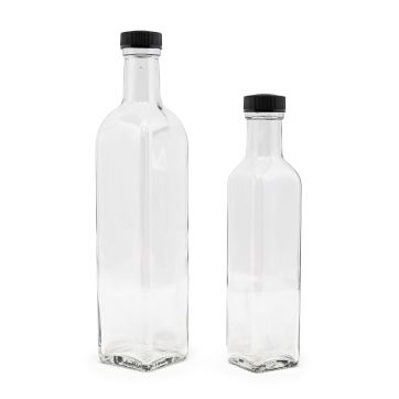 Marasca etched glass bottle without 31.5mm cap - 16.9oz / 500ml 