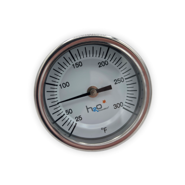 Thermomètre 3" OD x 2-1/2", tige 1/2" MPT, 25-300 °F