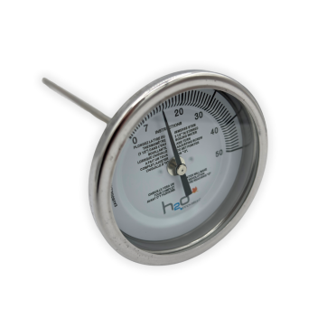 Thermomètre à sirop 3" OD x 9", tige 1/4" MPT, 0-50 °F