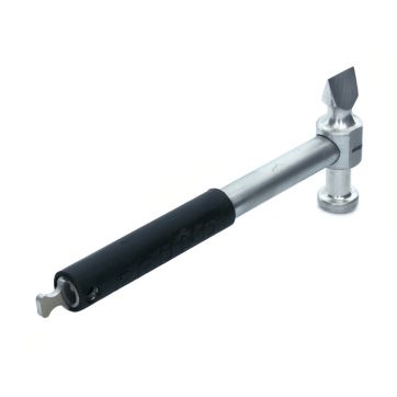 PRUNO Aluminum tapping hammer with hatchet and 6" retractable ruler - 10"
