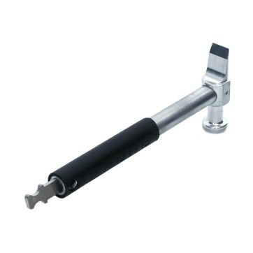 PRUNO Aluminum tapping hammer with scraper and 6" retractable ruler - 10"