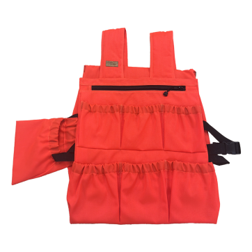 Orange apron with 6 pouches