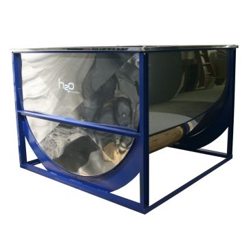 Stainless steel tank 48" X 48" X 36" ext. with 3" raised frame. 2" drain  -  233 US gal.
