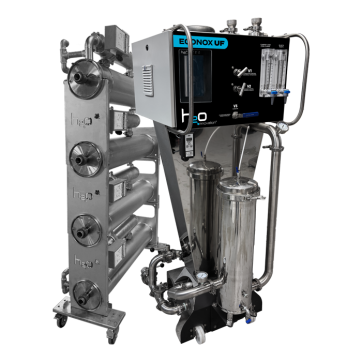 Econox UF 2 Membranes – Cider Clarification System on Mobile Frame, Sanitary Stainless Steel Design, HMI Touchscreen, Integrated Wash Tank