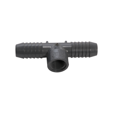 Grey PVC reducing T (insert X insert X FPT) - 3/4" X 3/4" X 1/2"