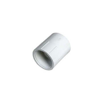 White PVC SCH40 coupling (FPT X glued female) - 2" X 2-1/2"