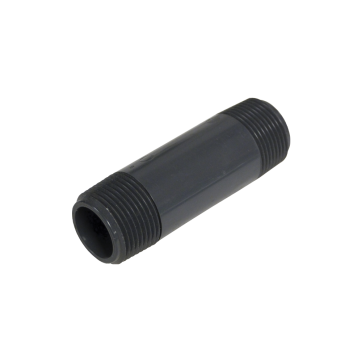 Grey PVC SCH80 nipple - 1/4" X close