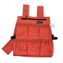 Orange Work Jacket with 6 front pockets, 1 side accessory pocket and 2 zippered pouches